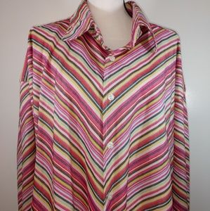 Evolution Multi-striped Button Up Shirt 3XL